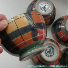 Load image into Gallery viewer, SCOTTISH POTTERY. Vintage Tain Pottery Medium Size Stoneware Pottery with Hand Painted Buchanan Tartan Pattern. 5 AVAILABLE
