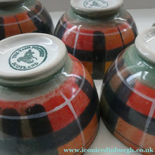 Load image into Gallery viewer, SCOTTISH POTTERY. Vintage Tain Pottery Medium Size Stoneware Pottery with Hand Painted Buchanan Tartan Pattern. 5 AVAILABLE
