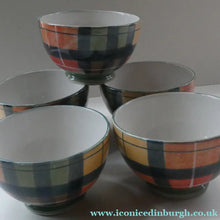 Load image into Gallery viewer, SCOTTISH POTTERY. Vintage Tain Pottery Medium Size Stoneware Pottery with Hand Painted Buchanan Tartan Pattern. 5 AVAILABLE
