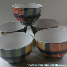 Load image into Gallery viewer, SCOTTISH POTTERY. Vintage Tain Pottery Medium Size Stoneware Pottery with Hand Painted Buchanan Tartan Pattern. 5 AVAILABLE
