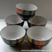 Load image into Gallery viewer, SCOTTISH POTTERY. Vintage Tain Pottery Medium Size Stoneware Pottery with Hand Painted Buchanan Tartan Pattern. 5 AVAILABLE
