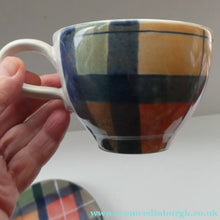 Load image into Gallery viewer, SCOTTISH POTTERY. Vintage Tain Pottery Trio. Heavy Duty Stoneware Pottery with Hand Painted Buchanan Tartan Pattern. 7 AVAILABLE
