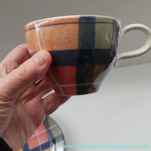 Load image into Gallery viewer, SCOTTISH POTTERY. Vintage Tain Pottery Trio. Heavy Duty Stoneware Pottery with Hand Painted Buchanan Tartan Pattern. 7 AVAILABLE
