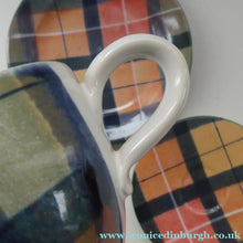 Load image into Gallery viewer, SCOTTISH POTTERY. Vintage Tain Pottery Trio. Heavy Duty Stoneware Pottery with Hand Painted Buchanan Tartan Pattern. 7 AVAILABLE
