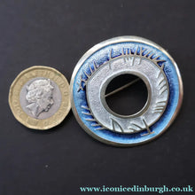 Load image into Gallery viewer, Scottish Silver and Blue Enamel Brooch by Sheila Fleet Orkney. Skyran Design - Scottish Silver Brooch
