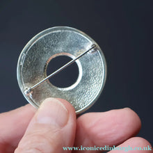 Load image into Gallery viewer, Scottish Silver and Blue Enamel Brooch by Sheila Fleet Orkney. Skyran Design - Scottish Silver Brooch
