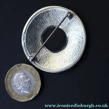 Load image into Gallery viewer, Scottish Silver and Blue Enamel Brooch by Sheila Fleet Orkney. Skyran Design - Scottish Silver Brooch
