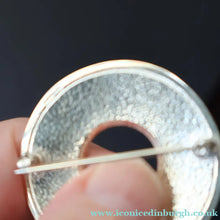 Load image into Gallery viewer, Scottish Silver and Blue Enamel Brooch by Sheila Fleet Orkney. Skyran Design - Scottish Silver Brooch
