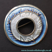Load image into Gallery viewer, Scottish Silver and Blue Enamel Brooch by Sheila Fleet Orkney. Skyran Design - Scottish Silver Brooch

