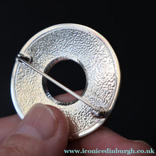 Load image into Gallery viewer, Scottish Silver and Blue Enamel Brooch by Sheila Fleet Orkney. Skyran Design - Scottish Silver Brooch
