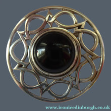 Load image into Gallery viewer, Stylish Geometric Design with Central Onyx or Dark Agate Stone. EDINBURGH Hallmark

