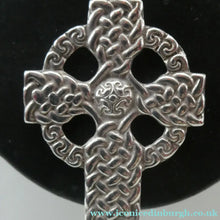Load image into Gallery viewer, Large ANTIQUE Scottish Silver Pendant with Iona Cross Motif. Glasgow Hallmark Gilmore &amp; Watson 1919
