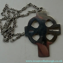 Load image into Gallery viewer, Large ANTIQUE Scottish Silver Pendant with Iona Cross Motif. Glasgow Hallmark Gilmore &amp; Watson 1919

