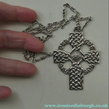 Load image into Gallery viewer, Large ANTIQUE Scottish Silver Pendant with Iona Cross Motif. Glasgow Hallmark Gilmore &amp; Watson 1919
