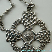 Load image into Gallery viewer, Large ANTIQUE Scottish Silver Pendant with Iona Cross Motif. Glasgow Hallmark Gilmore &amp; Watson 1919
