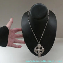 Load image into Gallery viewer, Large ANTIQUE Scottish Silver Pendant with Iona Cross Motif. Glasgow Hallmark Gilmore &amp; Watson 1919
