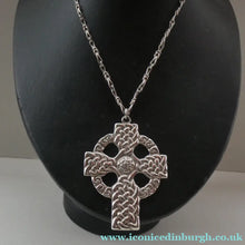 Load image into Gallery viewer, Large ANTIQUE Scottish Silver Pendant with Iona Cross Motif. Glasgow Hallmark Gilmore &amp; Watson 1919
