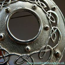 Load image into Gallery viewer, LARGE Vintage Sterling Silver CELTIC REVIVAL Style Plaid Brooch. Made in East Kilbride
