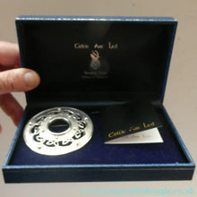 Load image into Gallery viewer, LARGE Vintage Sterling Silver CELTIC REVIVAL Style Plaid Brooch. Made in East Kilbride
