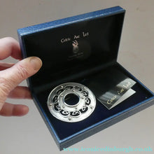 Load image into Gallery viewer, LARGE Vintage Sterling Silver CELTIC REVIVAL Style Plaid Brooch. Made in East Kilbride
