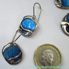 Load image into Gallery viewer, Silver and Blue Enamel Necklace and Ring Set. Presentation Box

