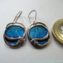 Load image into Gallery viewer, Silver and Blue Enamel Necklace and Ring Set. Presentation Box
