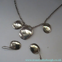 Load image into Gallery viewer, Silver and Blue Enamel Necklace and Ring Set. Presentation Box
