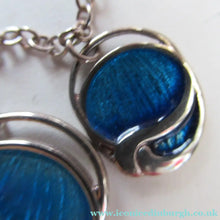 Load image into Gallery viewer, Silver and Blue Enamel Necklace and Ring Set. Presentation Box
