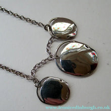 Load image into Gallery viewer, Silver and Blue Enamel Necklace and Ring Set. Presentation Box
