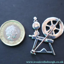 Load image into Gallery viewer, SCOTTISH SILVER Ortak Vintage 1970s Spinning Wheel Brooch. Designed by Malcolm Gray
