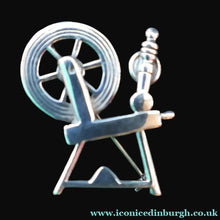 Load image into Gallery viewer, SCOTTISH SILVER Ortak Vintage 1970s Spinning Wheel Brooch. Designed by Malcolm Gray
