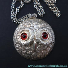 Load image into Gallery viewer, Scottish Silver Owl Pendant by James Brent Ward. Edinburgh Hallmark 2014 - Vintage Scottish Silver Jewellery

