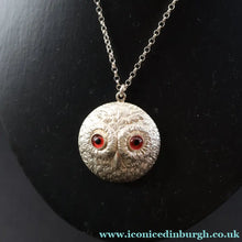 Load image into Gallery viewer, Scottish Silver Owl Pendant by James Brent Ward. Edinburgh Hallmark 2014 - Vintage Scottish Silver Jewellery
