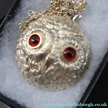 Load image into Gallery viewer, Scottish Silver Owl Pendant by James Brent Ward. Edinburgh Hallmark 2014 - Vintage Scottish Silver Jewellery

