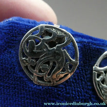 Load image into Gallery viewer, Vintage Small CLIP-ON Earrings by Shetland Silvercraft. Design Featuring the Quendale Beast
