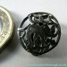 Load image into Gallery viewer, Vintage Small CLIP-ON Earrings by Shetland Silvercraft. Design Featuring the Quendale Beast
