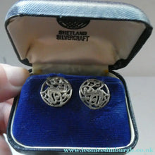 Load image into Gallery viewer, Vintage Small CLIP-ON Earrings by Shetland Silvercraft. Design Featuring the Quendale Beast
