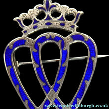 Load image into Gallery viewer, SCOTTISH SILVER. Antique VICTORIAN Silver and Blue Enamel LUCKENBOOTH Brooch - Scottish Silver Jewellery
