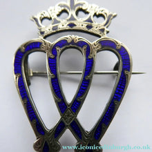 Load image into Gallery viewer, SCOTTISH SILVER. Antique VICTORIAN Silver and Blue Enamel LUCKENBOOTH Brooch
