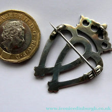 Load image into Gallery viewer, SCOTTISH SILVER. Antique VICTORIAN Silver and Blue Enamel LUCKENBOOTH Brooch
