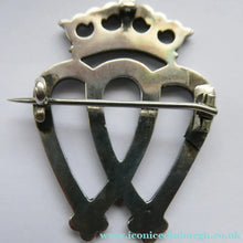 Load image into Gallery viewer, SCOTTISH SILVER. Antique VICTORIAN Silver and Blue Enamel LUCKENBOOTH Brooch
