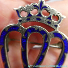 Load image into Gallery viewer, SCOTTISH SILVER. Antique VICTORIAN Silver and Blue Enamel LUCKENBOOTH Brooch
