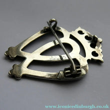 Load image into Gallery viewer, SCOTTISH SILVER. Antique VICTORIAN Silver and Blue Enamel LUCKENBOOTH Brooch
