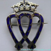 Load image into Gallery viewer, SCOTTISH SILVER. Antique VICTORIAN Silver and Blue Enamel LUCKENBOOTH Brooch
