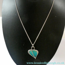 Load image into Gallery viewer, SCOTTISH SILVER. Pre-Loved Silver and Purple Enamel ORTAK LEAH Pendant. BOXED
