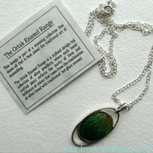 Load image into Gallery viewer, SCOTTISH SILVER. Pre-Loved Silver and Green Enamel ORTAK ELEMENTS Pendant. BOXED
