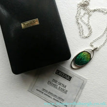 Load image into Gallery viewer, SCOTTISH SILVER. Pre-Loved Silver and Green Enamel ORTAK ELEMENTS Pendant. BOXED
