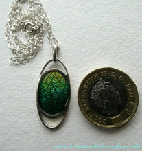 Load image into Gallery viewer, SCOTTISH SILVER. Pre-Loved Silver and Green Enamel ORTAK ELEMENTS Pendant. BOXED
