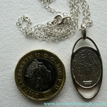Load image into Gallery viewer, SCOTTISH SILVER. Pre-Loved Silver and Green Enamel ORTAK ELEMENTS Pendant. BOXED
