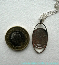 Load image into Gallery viewer, SCOTTISH SILVER. Pre-Loved Silver and Green Enamel ORTAK ELEMENTS Pendant. BOXED

